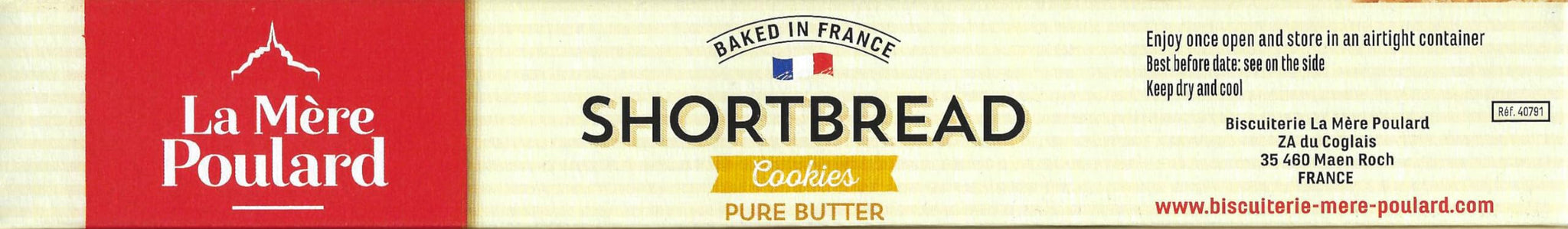La Mere Poulard SHORTBREAD COOKIES PURE BUTTER 4.41 OZ (125 OZ)