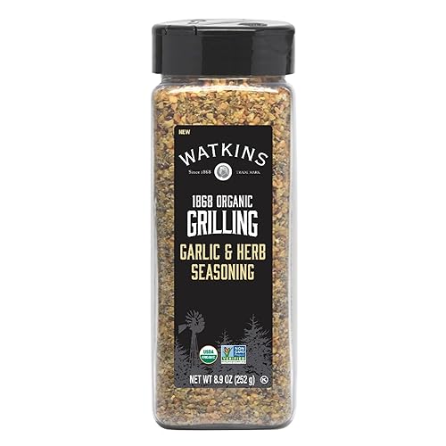 Watkin's Organic Grilling Garlic & Herb Seasoning, 8.9 oz