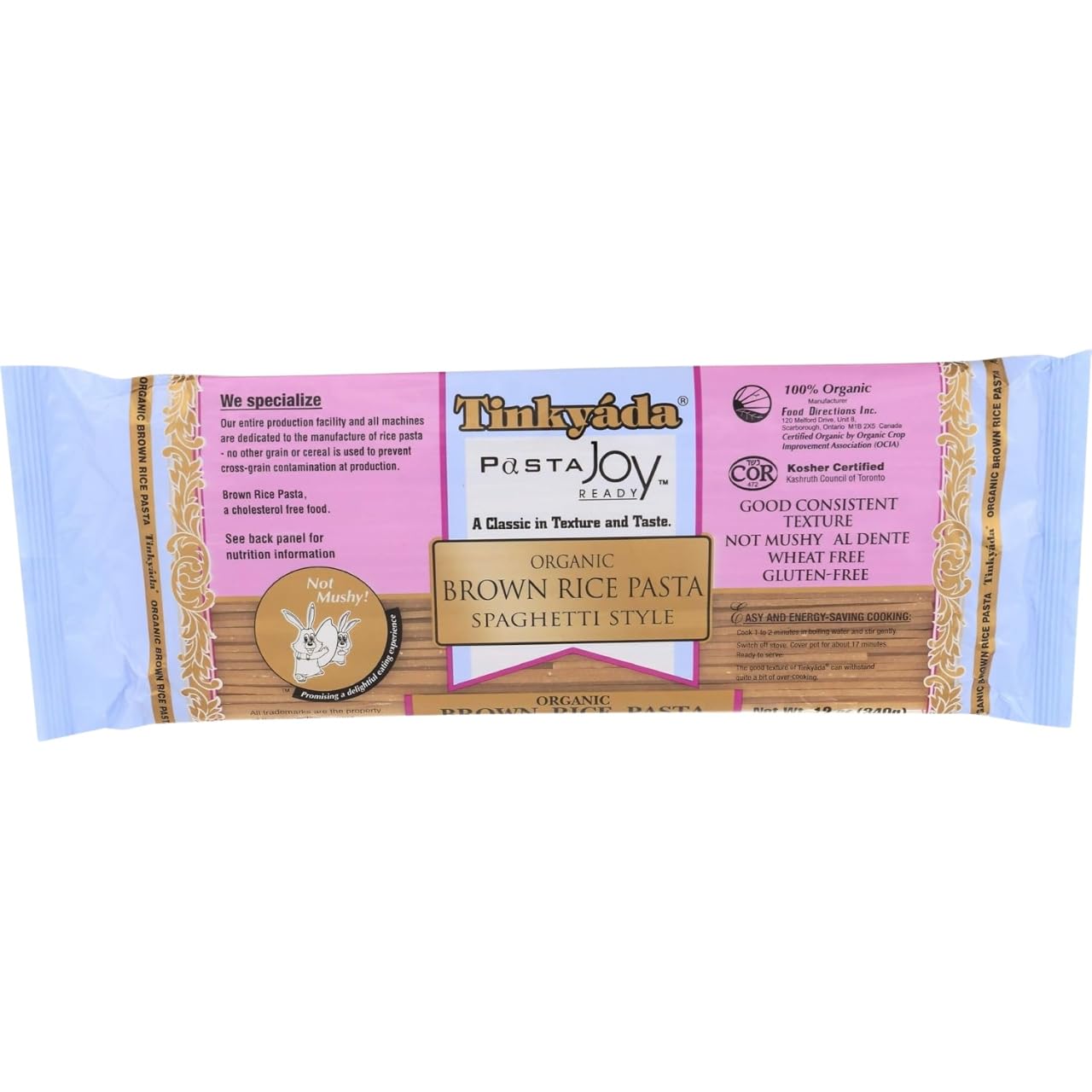 Brown Rice Spaghetti 12 oz - Organic Pasta for Salad and Pantry Staples - Rice Noodle Alternative - Dry Spaghetti for Everyday Cooking