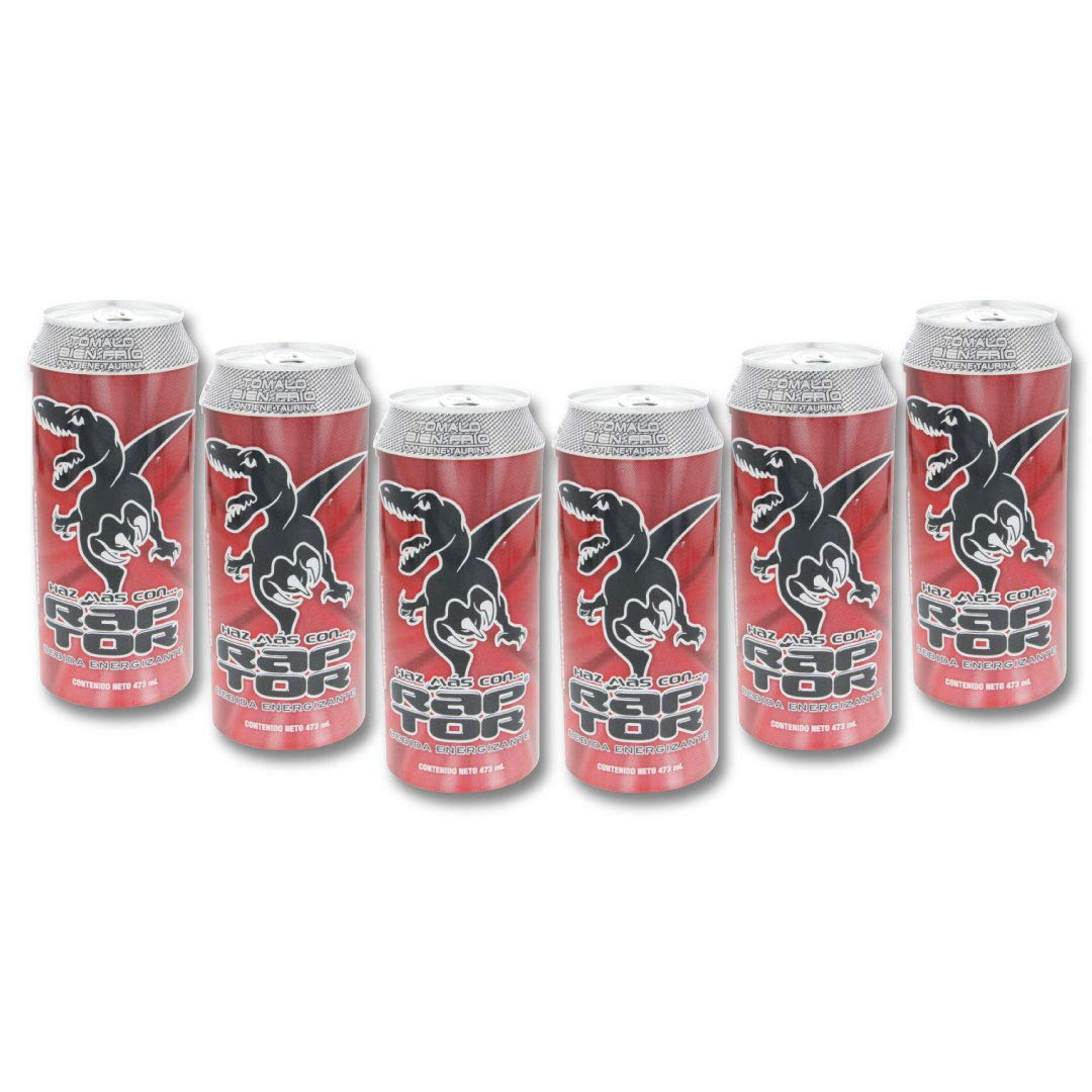 Raptor Energy Drink with Sparkling Fruit Punch Flavor Beverage 16Oz/473ml - Bebida energética Raptor con bebida de sabor a ponche de frutas espumosas