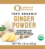 Quantum Nutrition Labs Organic Ginger Powder - Organic Dried Ground Ginger, Spice for Cooking & Tea, Food Seasoning, Natural Wellness Support, Non