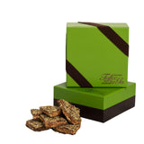 Toffee to Go Dark Chocolate Pecan Toffee 1 lb Signature Green Gift Box | Hand Crafted | Gluten Free | No Added Preservatives | Delicate Crunch