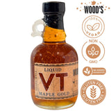 Wood’s Liquid Maple Gold - Vermont Maple Syrup with Real 24K Gold Flakes - Vegan, Plant-Based Sweetener - Small Batch, Artisanal, Luxury Syrup