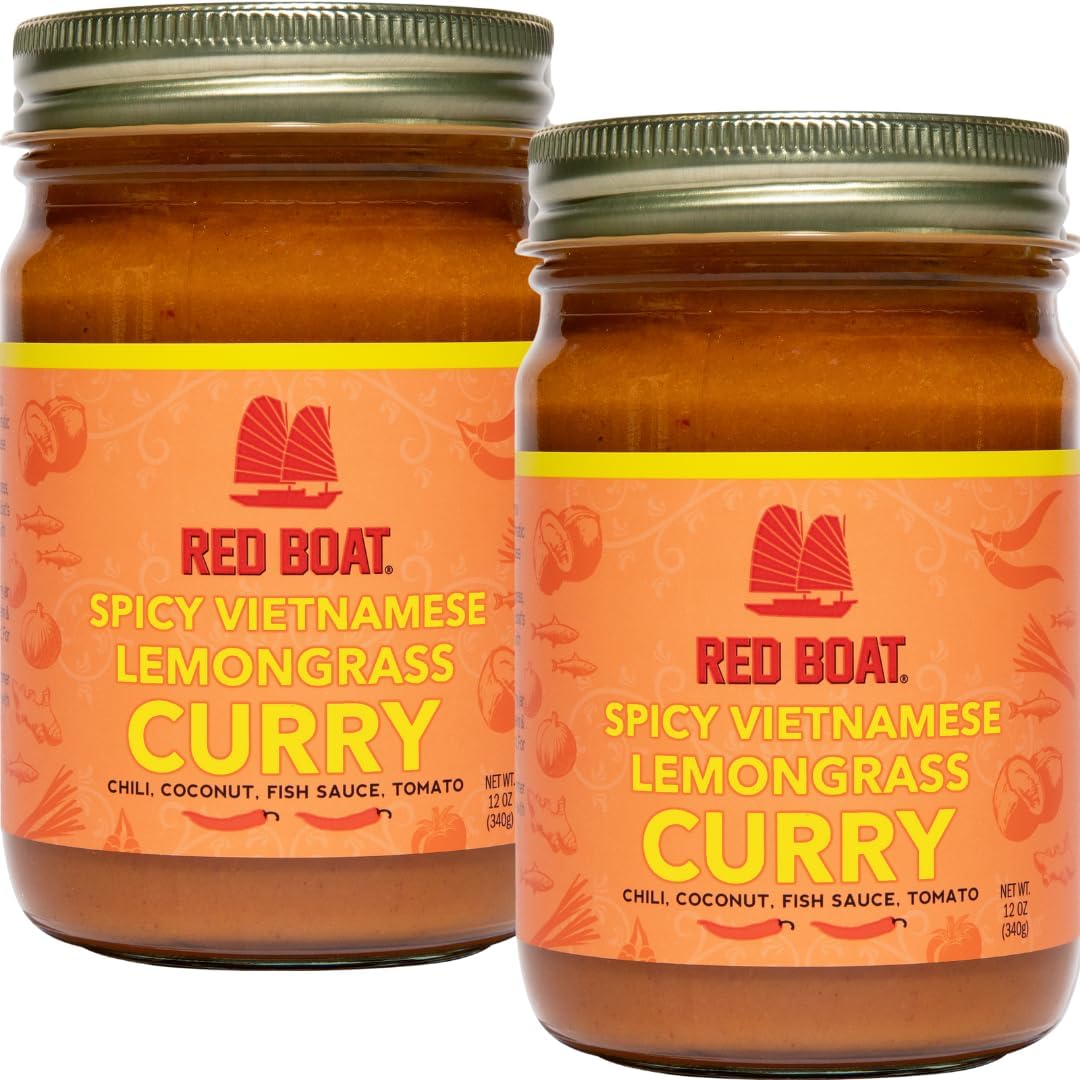 Red Boat Fish Sauce Simmer Sauce (2 Pack, Spicy Vietnamese Lemongrass Curry)
