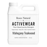 Roses Natural Plant-Based Active Wear Laundry Detergent Liquid - 5-Enzyme Complex for Gym Clothes & Performance Fabrics - Low Residue, Super