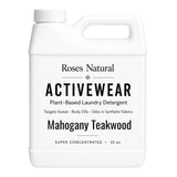 Roses Natural Plant-Based Active Wear Laundry Detergent Liquid - 5-Enzyme Complex for Gym Clothes & Performance Fabrics - Low Residue, Super