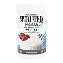 NaturesPlus SPIRU-TEIN Plus, Vanilla - 1.20 lb - Plant-Based Protein Powder with D3, Biotin for Adults 50+ - Vitamins & Minerals for Energy