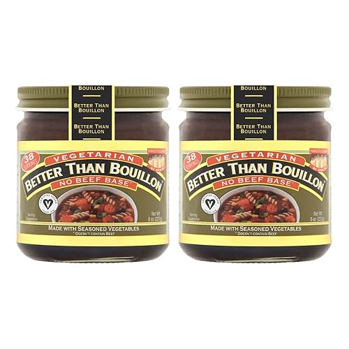 Better Than Bouillon Vegetarian No Beef Base, Made with Seasoned Vegetables, Certified Vegan, Makes 9.5 Quarts of Broth, 38 Servings 8 Ounce (Pack