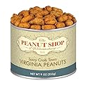 The Peanut Shop of Williamsburg Williamsburg Peanuts Crab Town seasoning, Lightly Salted Large Virginia Peanuts, Hand Cooked, Gluten Free - 9 Oz Tin