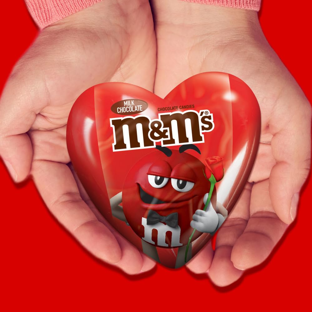 M&M’S Milk Chocolate Fun Size Filled Heart Valentine's Day Candy, 0.93oz, Pack of 12