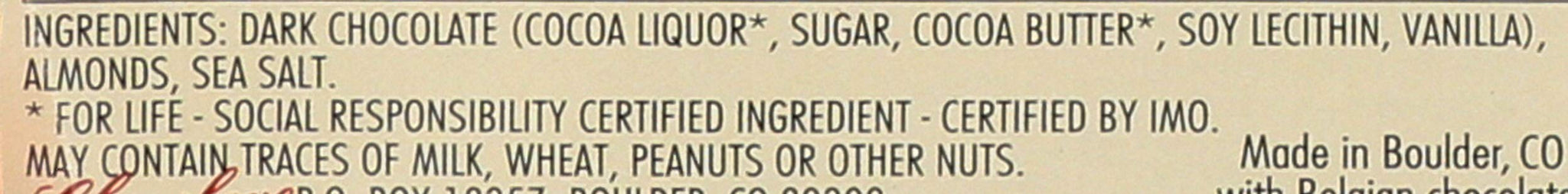 Chocolove Chocolate Bar, Almonds & Sea Salt in Dark Chocolate, 1.3 Ounce (Pack of 12)