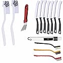 Htydjd Narrow Crevice Cleaning Brush and Scraper Tools Set 14 Pcs Hard Bristle Gap Cleaning Supplies Brushes Small Spaces Sink Kitchen Bathroom Toilet