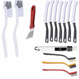 Htydjd Narrow Crevice Cleaning Brush and Scraper Tools Set 14 Pcs Hard Bristle Gap Cleaning Supplies Brushes Small Spaces Sink Kitchen Bathroom Toilet