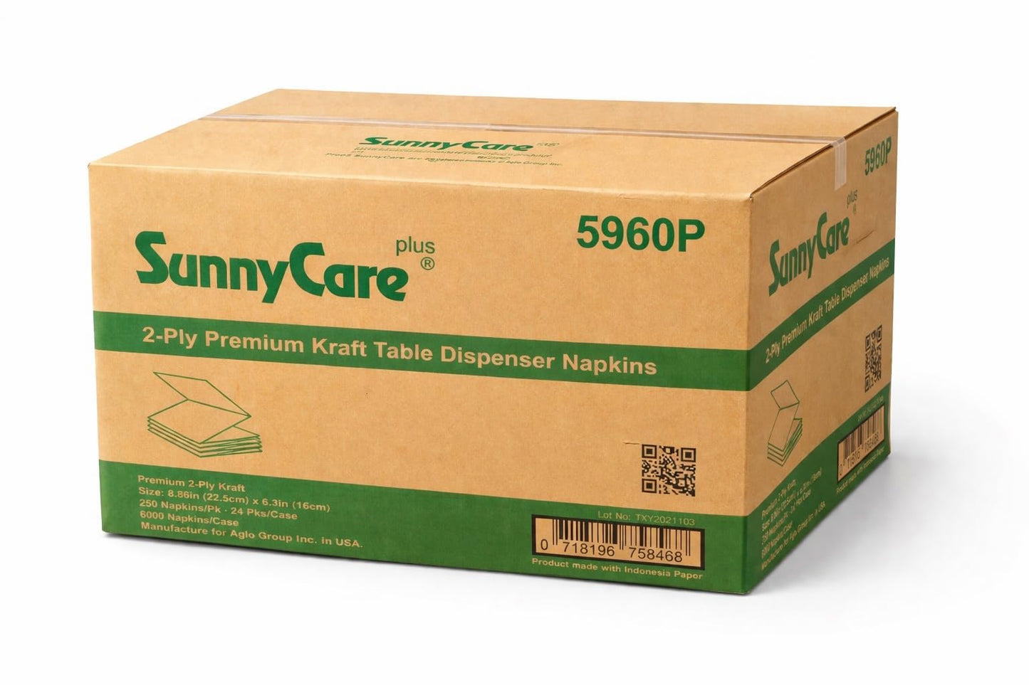 SunnyCare #5960P V-Fold Kraft Paper Dispenser Napkin 6000/cs