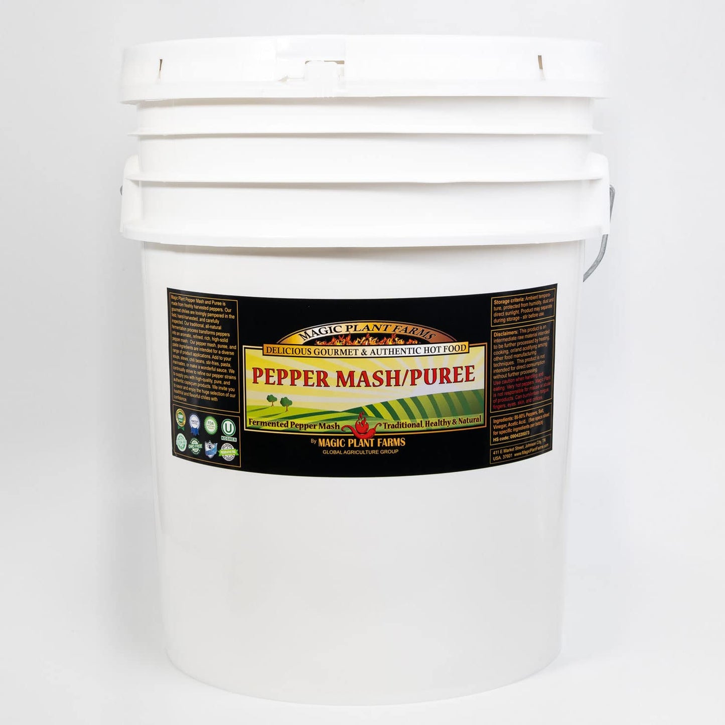 Red Serrano Pepper Puree by Magic Plant, 5 Gal Bulk - Fresh Punch of Bold Flavor with an Earthy Semi-Sweet Flavor with Heat - 10K-25K SHUs - Chili