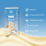 ChocZero Keto Bark, White Chocolate Almond, No Added Sugar, High Fiber, Low Carb, No Sugar Alcohols, No Artificial Sweeteners, 3.2 Ounce (Pack of 4)