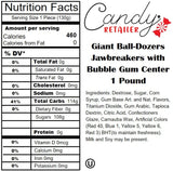 Candy Retailer Giant Ball-Dozers Jawbreakers with Bubble Gum Center 1 Pound