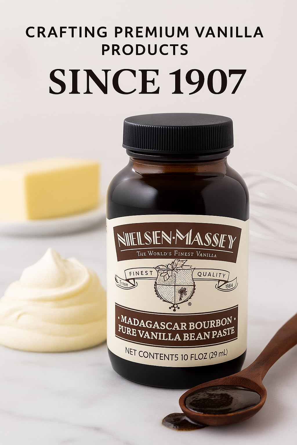 Nielsen-Massey Pure Vanilla Bean Paste, 10 oz | All-Natural, Certified Kosher Premium Baking & Cooking Vanilla with Real Bean Specks | Non-GMO