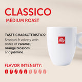 Illy Classico Whole Bean Coffee, Medium Roast, Classic Roast With Notes Of Caramel, Orange Blossom And Jasmine, 100% Arabica Coffee, No Preservatives