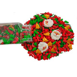 1 Bottle Christmas Sprinkles for Cookie Decorating Cake Toppers Christmas Tree Bells Candy Cupcake Topper Dessert Sprinkle Decorations with 6 Pieces