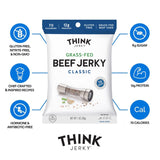 Think Jerky Beef and Turkey Jerky Variety Pack, Classic, Sweet Chipotle, Sriracha Honey, Sesame Teriyaki, Healthy Meat Snack, Low Calorie Low Fat