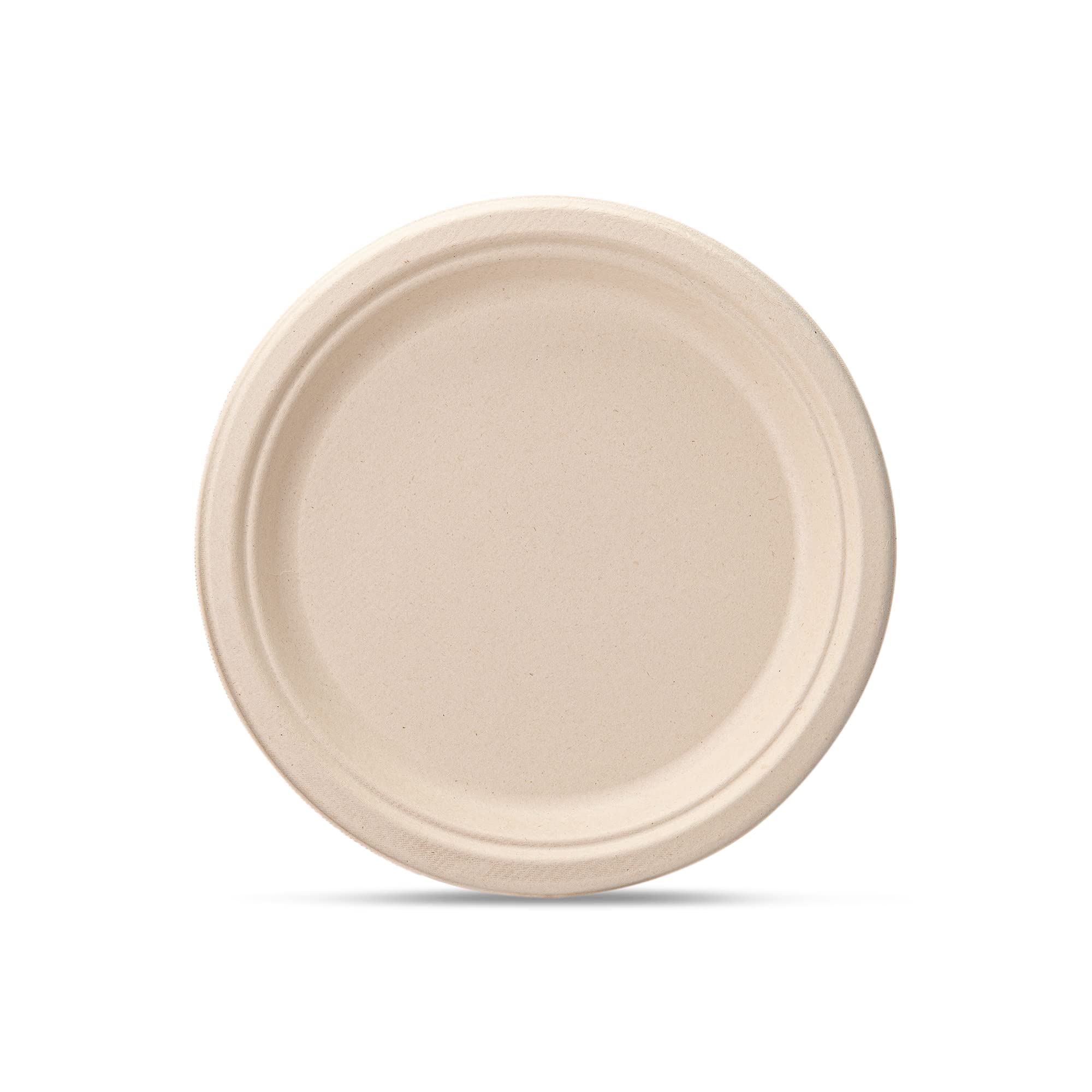 Comfy Package GUSTO 9 Inch - Paper Plates, 100% Compostable Plates Heavy-Duty - [250 Count] Kraft Biodegradable Plates, Disposable Sugarcane Paper
