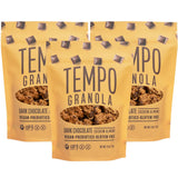 Tempo Granola Dark Chocolate Cashew Almond Loose Granola - 3 Pack of 11 oz Bags - Nutrient-Rich, Gluten Free, Vegan, Oats, High Protein, Low Sugar