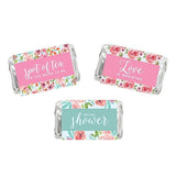 Andaz Press Pink Roses English Tea Party Tea Party Wedding Collection, Chocolate Minis Labels, Fits Chocolate Miniatures Party Favors, 36-Pack