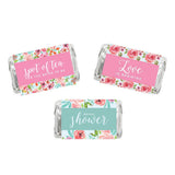 Andaz Press Pink Roses English Tea Party Tea Party Wedding Collection, Chocolate Minis Labels, Fits Chocolate Miniatures Party Favors, 36-Pack