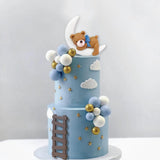 29 PCS Bear Cake Toppers Balls Cake Decorations with Moon Clouds Stars Cake Toppers for Birthday Baby Shower Party Decorations