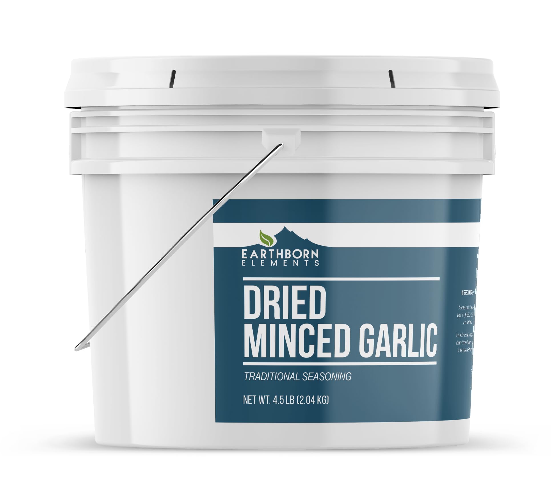 Earthborn Elements Dried Minced Garlic 1 Gallon Bucket, Kitchen Staple, Bulk Seasoning (72 Ounce)