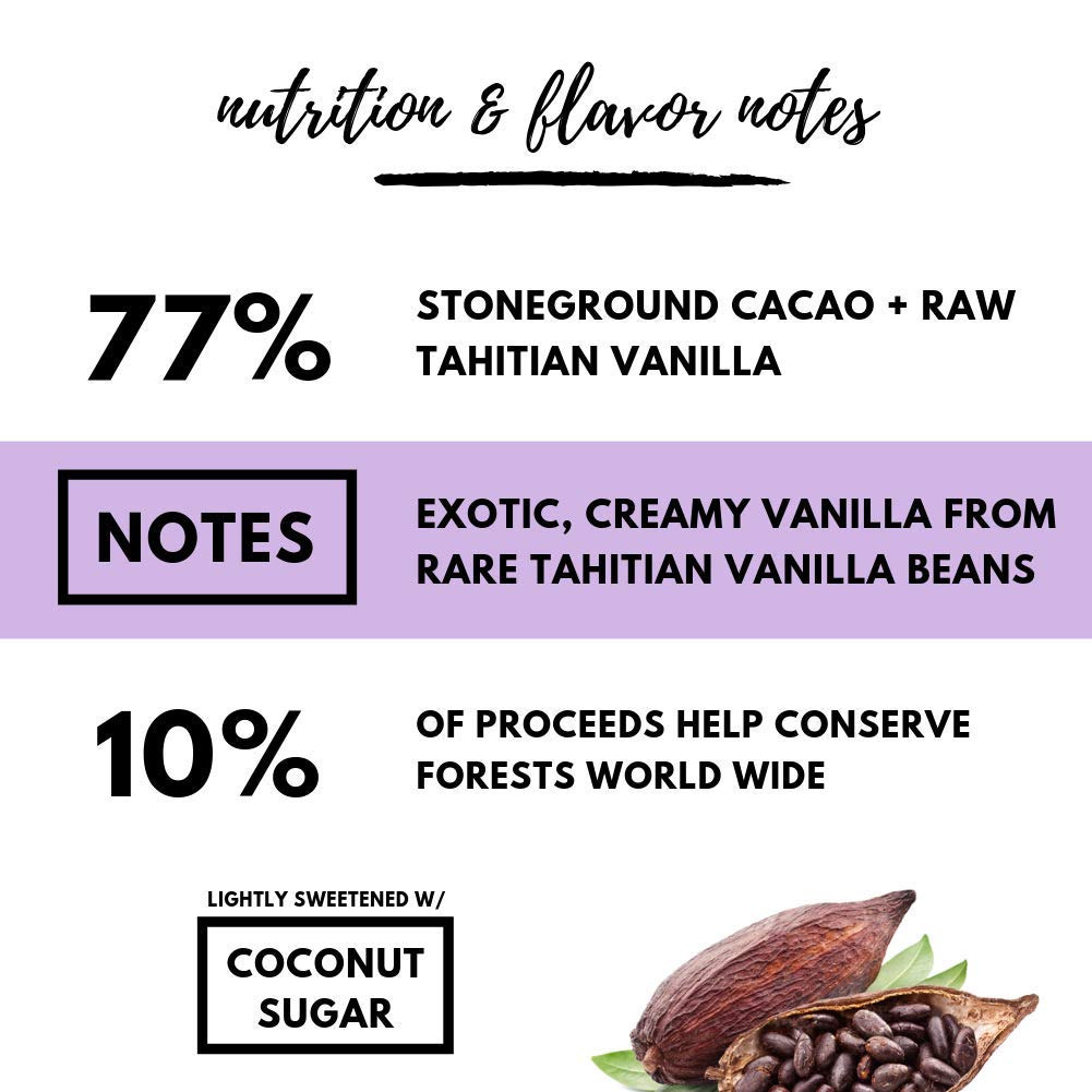 Mandala Superfood Low Glycemic Bean-to-Bar Chocolate (2.2 oz Bar) Organic, Artisan, Healthy, Vegan, Super Dark (Vanilla Orchid, 3-pack)
