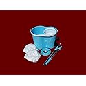 360 Rotating Magic Mop Set w/ 2 Aluminum Pole & 4 Mop Heads - Blue