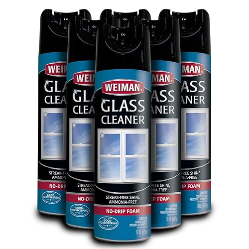 Weiman Glass Cleaner - 19 Ounce (6 Pack) - Safe Professional Streak Free Foaming No Drip Removes Grease Dissolves Fingerprints and Smudges…
