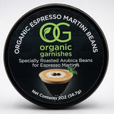 ORGANIC ESPRESSO MARTINI BEANS - MARTINI GARNISH FOR COCKTAILS - EDIBLE DARK ROAST ESPRESSO BEANS - OG ORGANIC GARNISHES - CRAFT COCKTAIL - HOME