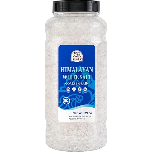 52USA Himalayan White Salt Coarse, Sea Salt for Grinder Refill, 39 oz (2.4 Pound), Pure Nature Himalayan Salts, Coarse Salts Perfect for Cooking, BBQ