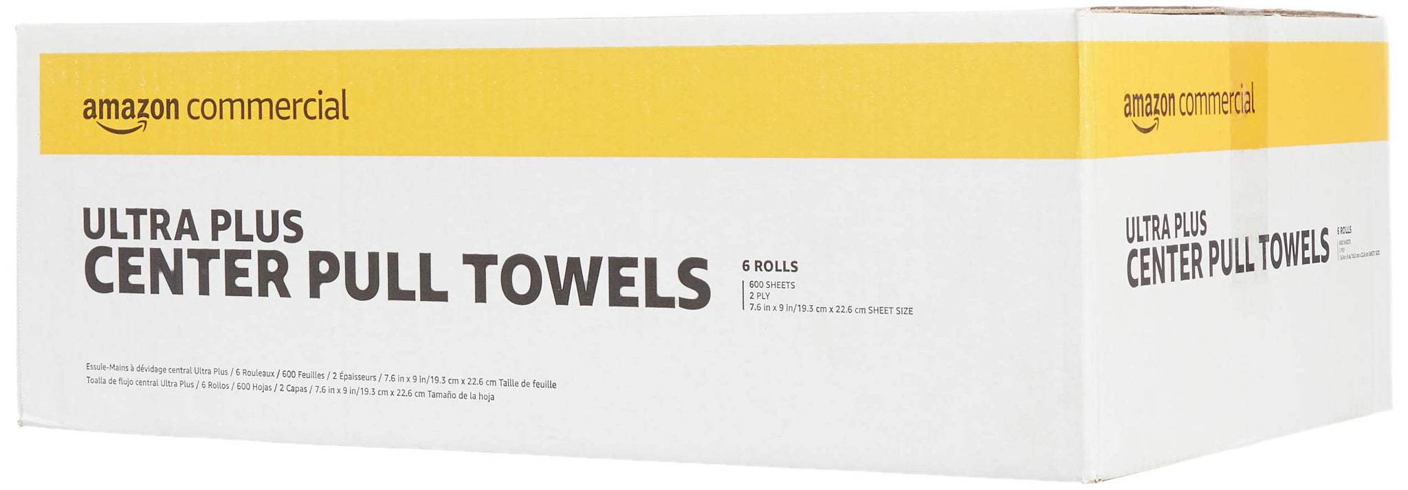 AmazonCommercial 2-Ply Soft, Absorbent Centerpull Paper Towels Compatible with Universal Dispensers, FSC Certified, 7.6 x 9 in, 6 Rolls, 600 Towels