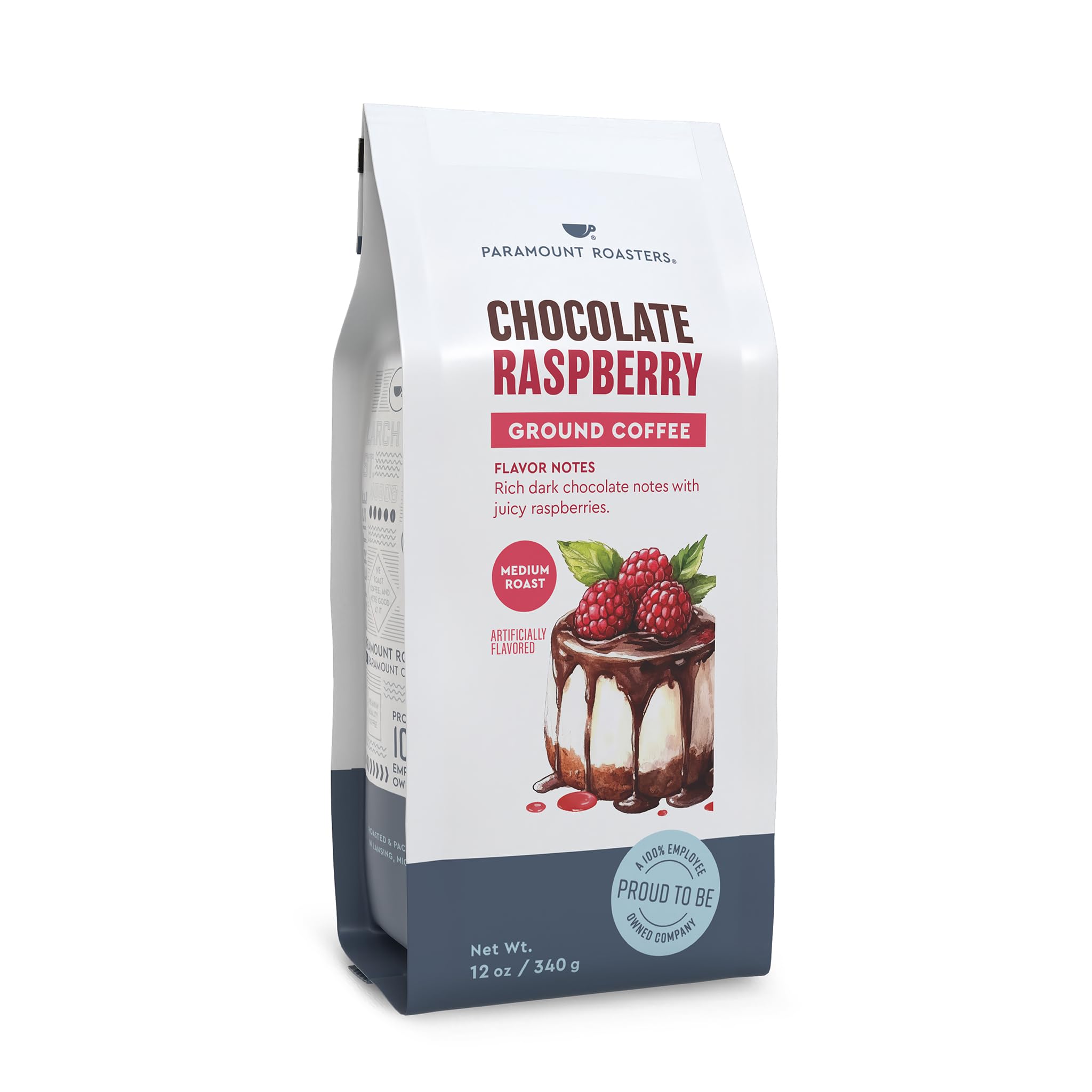 Paramount Chocolate Raspberry Ground Coffee, 12 Ounce Bag