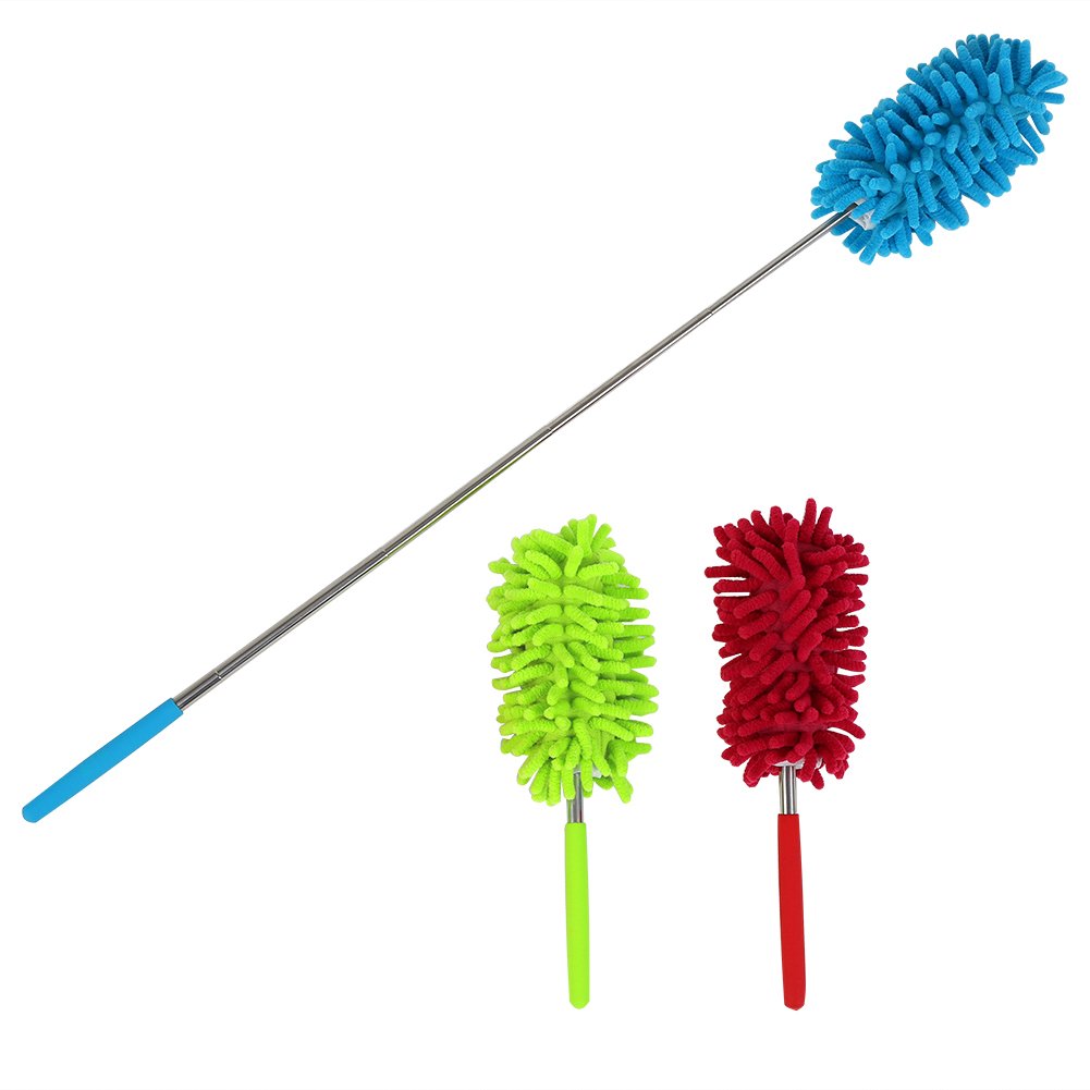 Maguu Long-Reach Washable Dusting Brush with Telescoping Pole,Retractable Extendable Flexible Microfiber Duster for Home Car and Office(Set of 3)