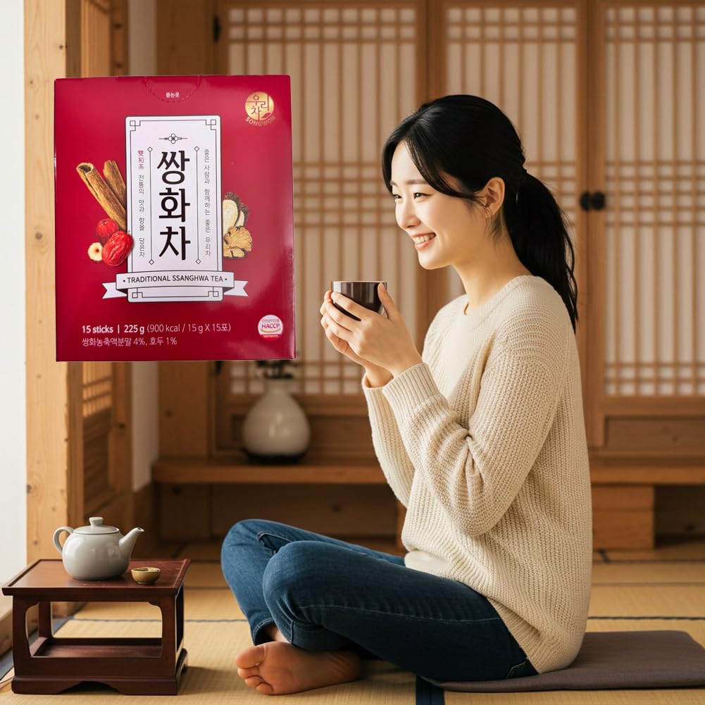 Korean Traditional Healthy Herb Tea Ssanghwa Tea 1 Box (15g x 15T) ???
