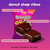 Prime Bites High Protein Brownie (12 Per Box, Chocolate Glazed Donut) - 19g of Protein, 5g of Collagen, Gluten Free, Low Sugar Treat, Delicious