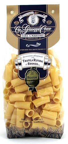 Giuseppe Cocco (6 pack) Rigatoni Artisan Pasta hand-made slow dried in 500g bags from Italy
