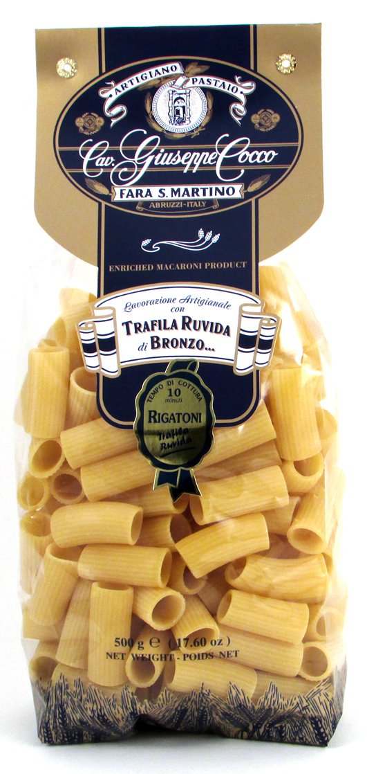 Giuseppe Cocco (6 pack) Rigatoni Artisan Pasta hand-made slow dried in 500g bags from Italy