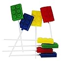 Brick Building Block Party Suckers - 12 Pack Brick Lollipops for Brick Birthday Party Favors - Sweet Color Brick Candy for Brick Party Supplies