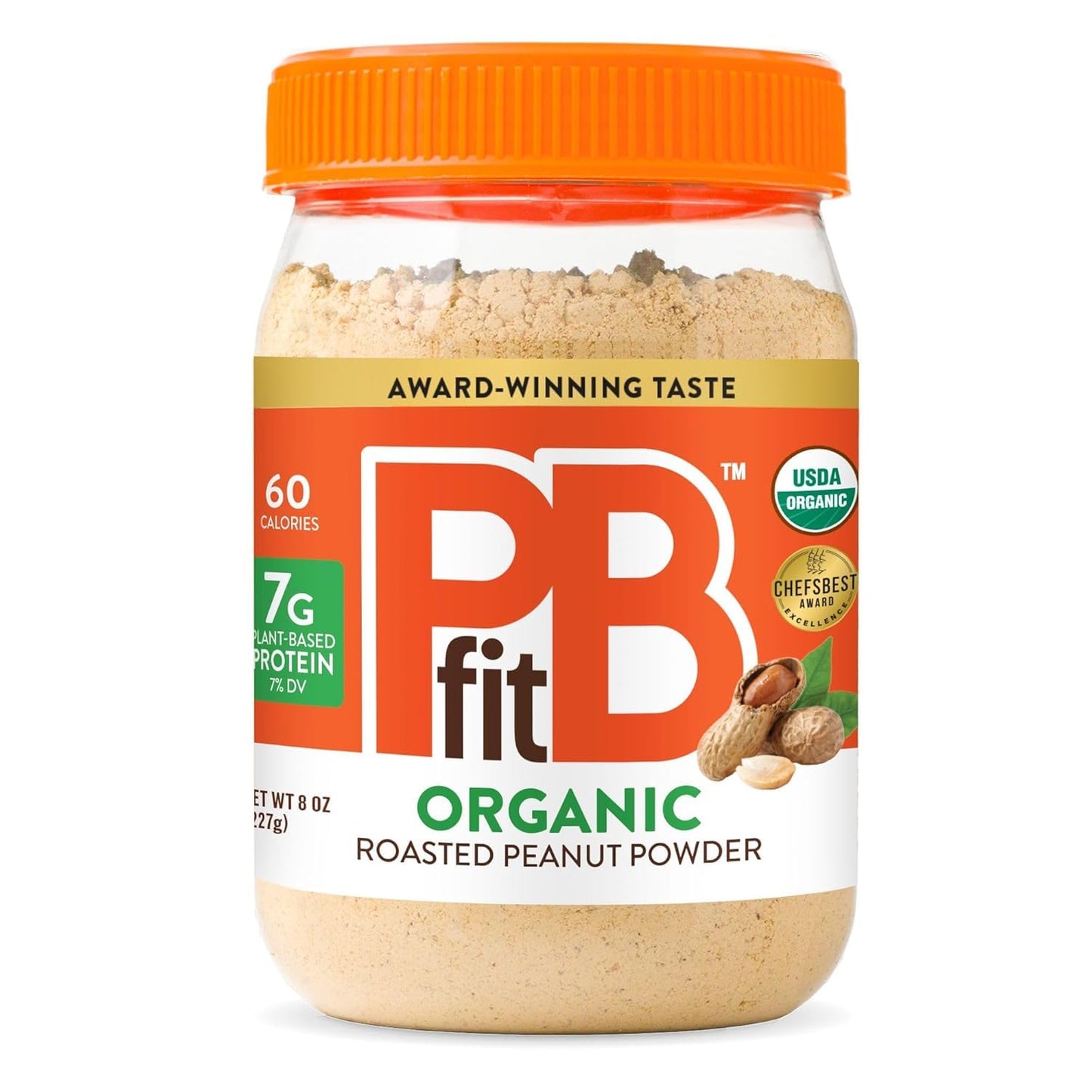 PBfit 8 Ounce Organic Peanut Butter Powder, Powdered Peanut Spread from Real Roasted Pressed Peanuts, 7g of Protein 7% DV, Gluten-Free, 60 calories