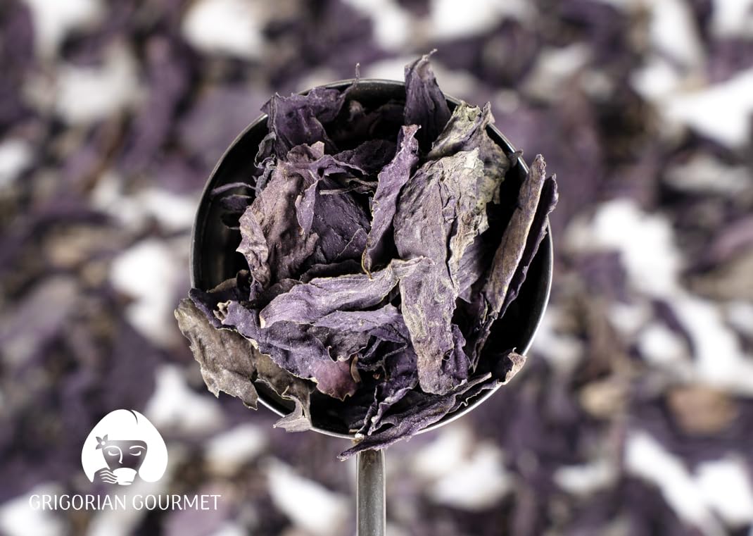 Purple Basil (Ocimum basilicum) 1 OZ (30g), Aromatic Italian, Armenian, Greek Heritage Variety - Naturally Caffeine-Free - Grown in Armenia - Ideal