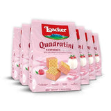 Loacker Quadratini Raspberry Yogurt Wafer Cookies LARGE - 30% Less Sugar - Premium Crispy Bite Size Wafers - LARGE Pack of 6