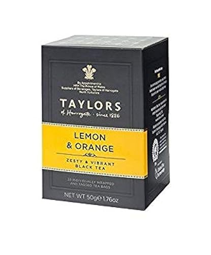 TAYLORS OF HARROGATE, Tea, Lemon & Orange, Pack of 6, Size 20 CT, (Low Carb Dairy Free Low Sodium Vegan Wheat Free Yeast Free)