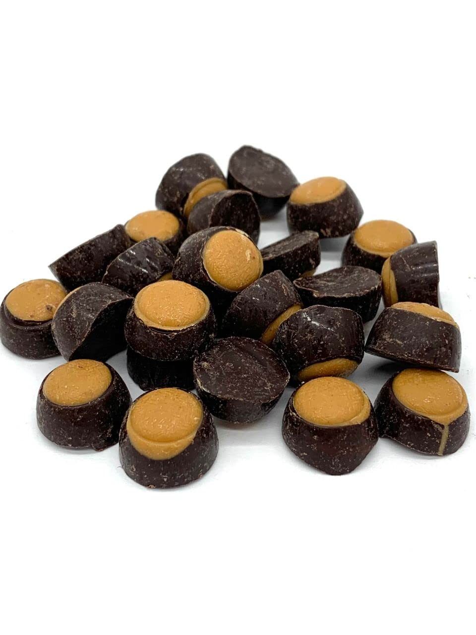 Mini Dark Chocolate Peanut Butter Buckeyes (1lb Resealable Zip Lock Stand Up Bag)