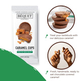 Béquet Milk Chocolate Sea Salt Caramel Cups - Soft, Individually Wrapped Chocolate-Covered Caramels, Gluten?Free & Gourmet - 12-Pack (2 cups each)